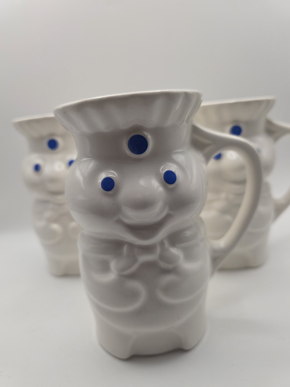 Vintage 1985 Pillsbury Doughboy Ceramic Coffee Mugs (Set of 3) Vintage 1985 Pillsbury Doughboy Ceramic Coffee Mugs (Set of 3)