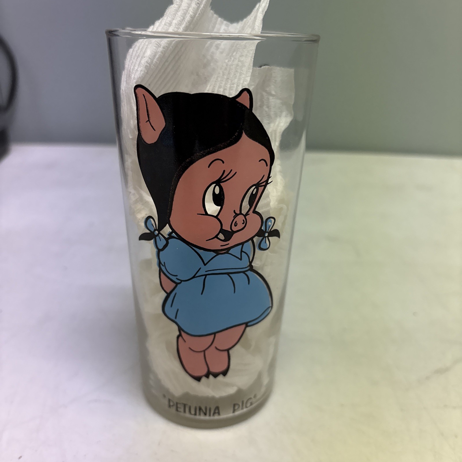 1973 Warner Brothers Petunia Pig Pepsi Collectors Series Tumbler Drinking Glass