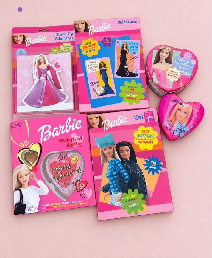 Vintage Barbie Valentine’s Day Lot Cards Candy Tins Heart Locket Y2K