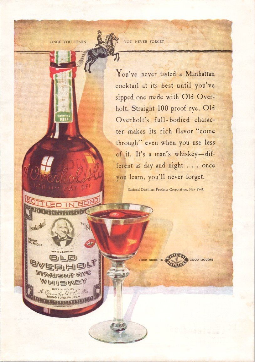Old Overholt 1937 Vintage Print Ad