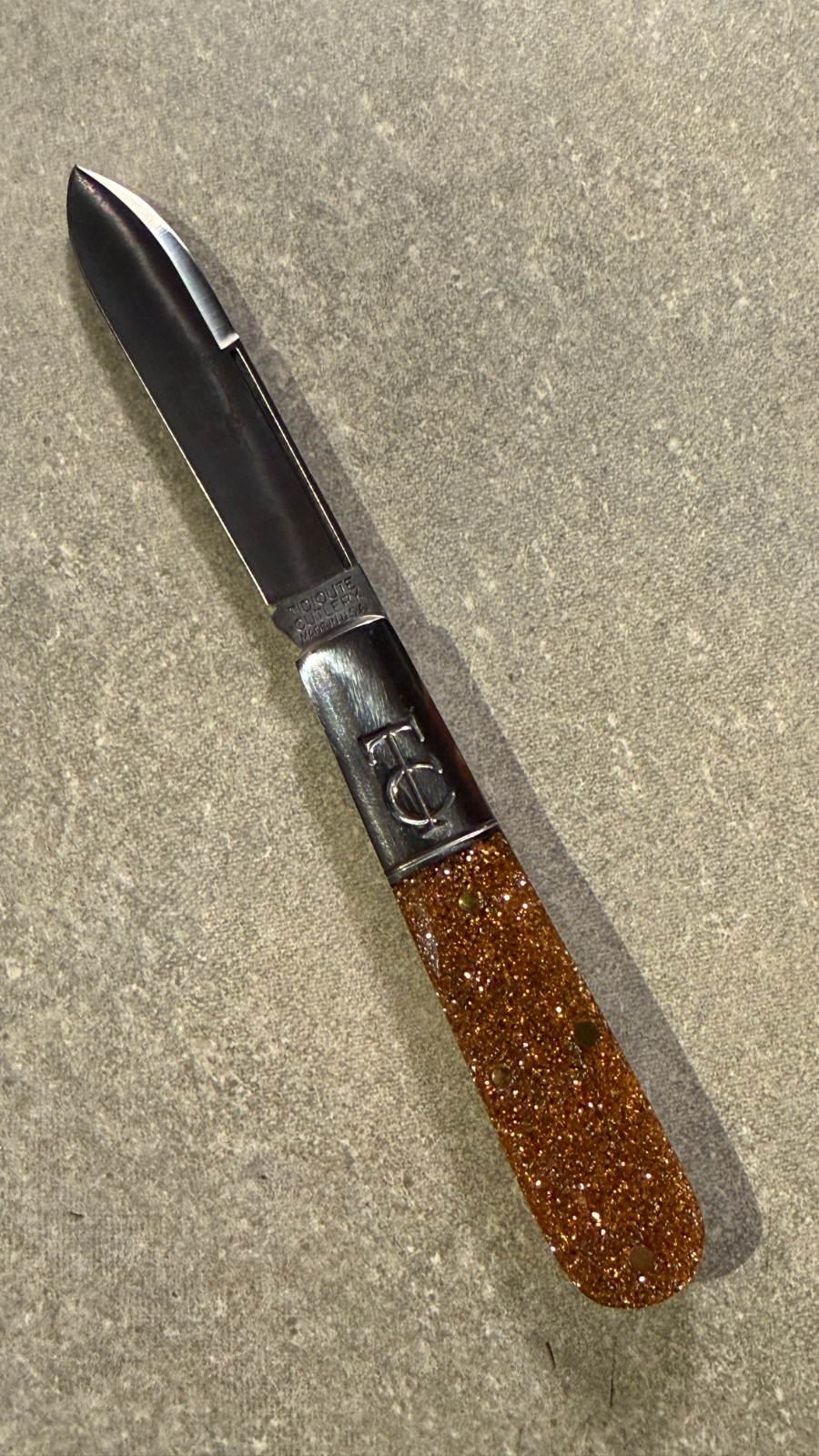 Great Eastern Cutlery #15 TC Barlow Glitter Gold Acrylic GEC 152121