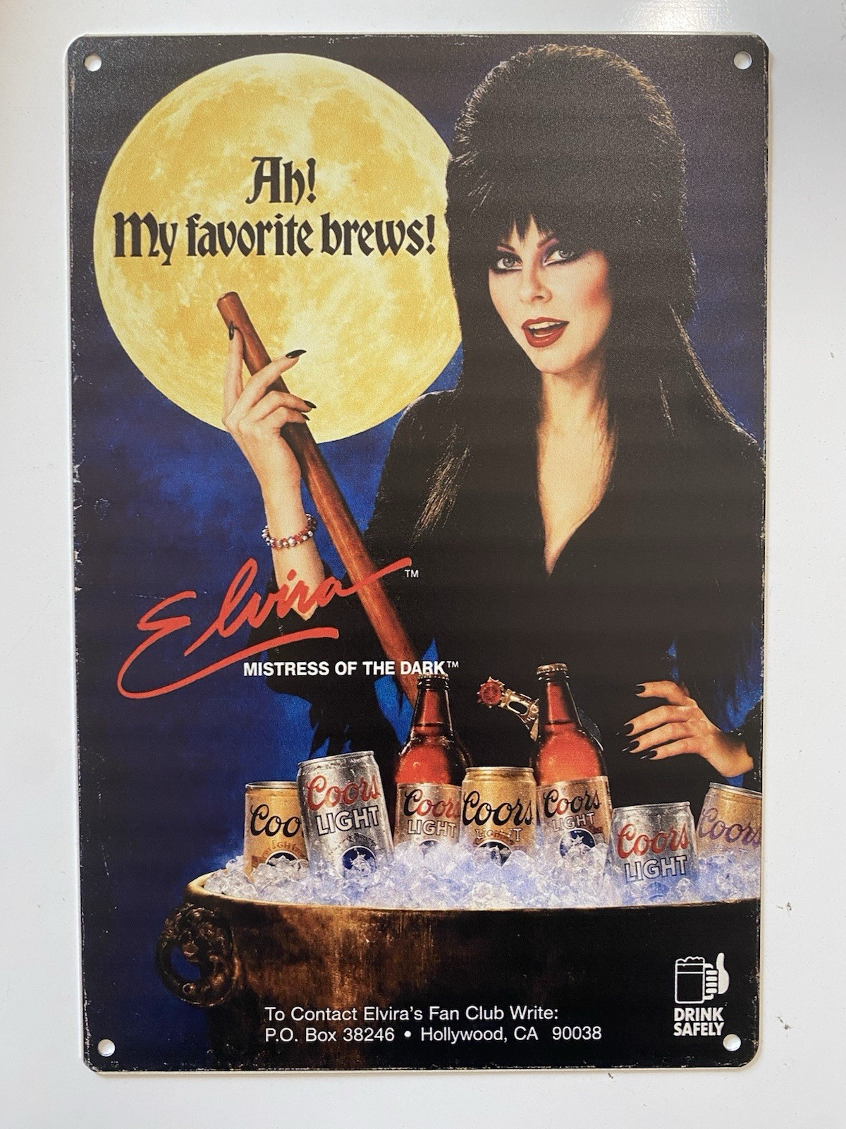 Coors Light Beer Elvira Sign Mistress of The Dark Halloween Cassandra Peterson