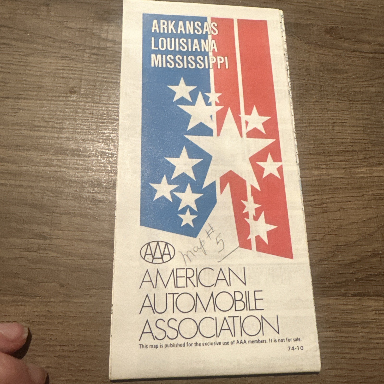 Vintage 1974 AAA Arkansas Louisiana Mississippi Map Guide Map