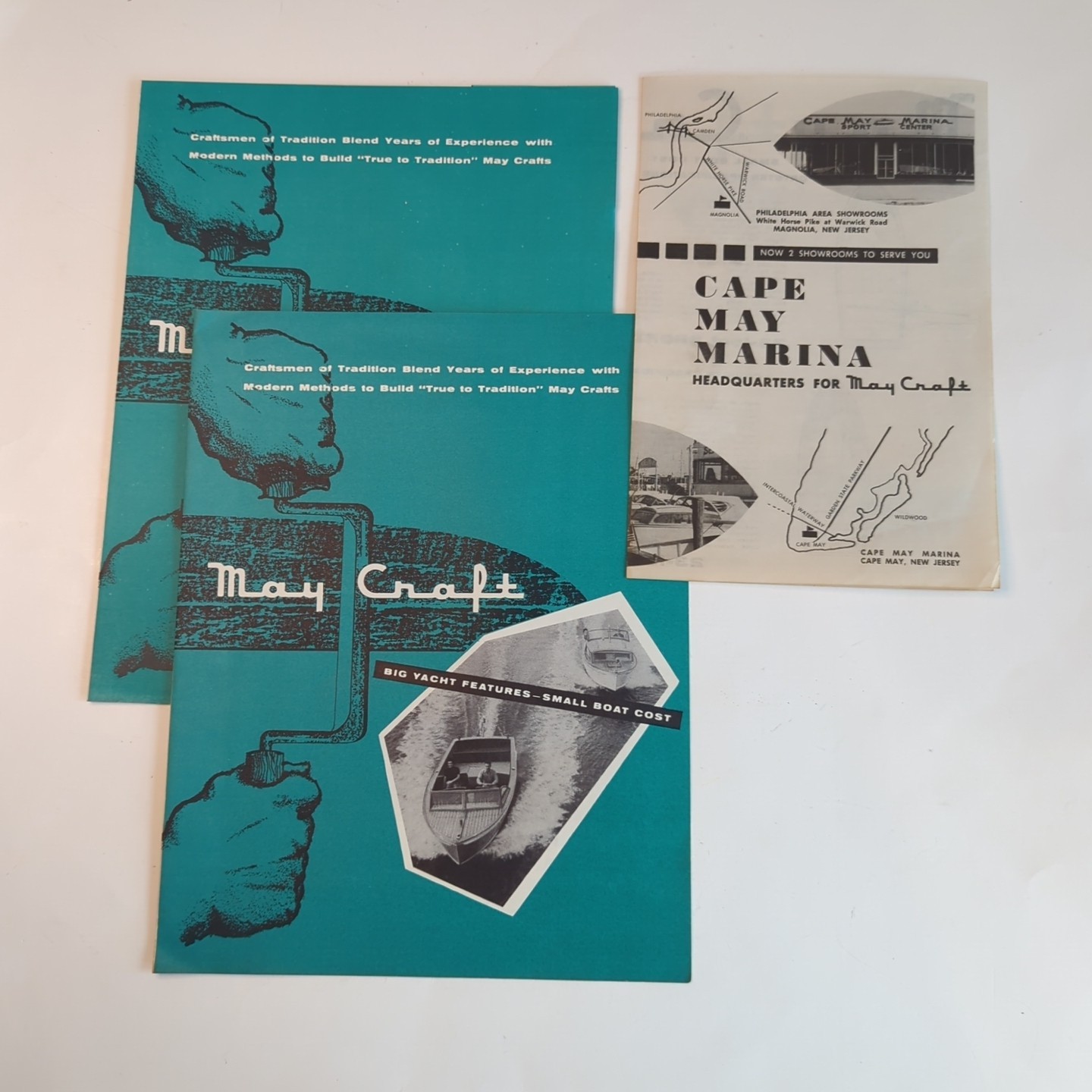 Vintage 1956 MAY-CRAFT YACHT Boat  CATALOG Brochures boating Cape May, NJ