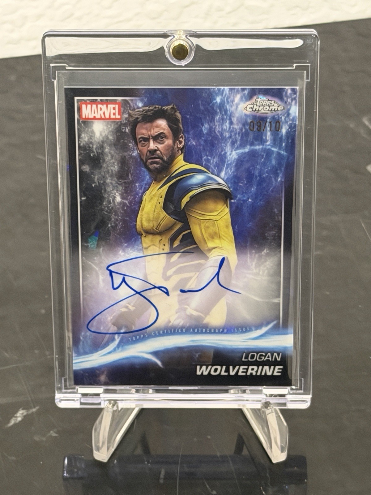 2025 Topps Marvel Studios Chrome Sapphire Wolverine Hugh Jackman Auto /10  Black