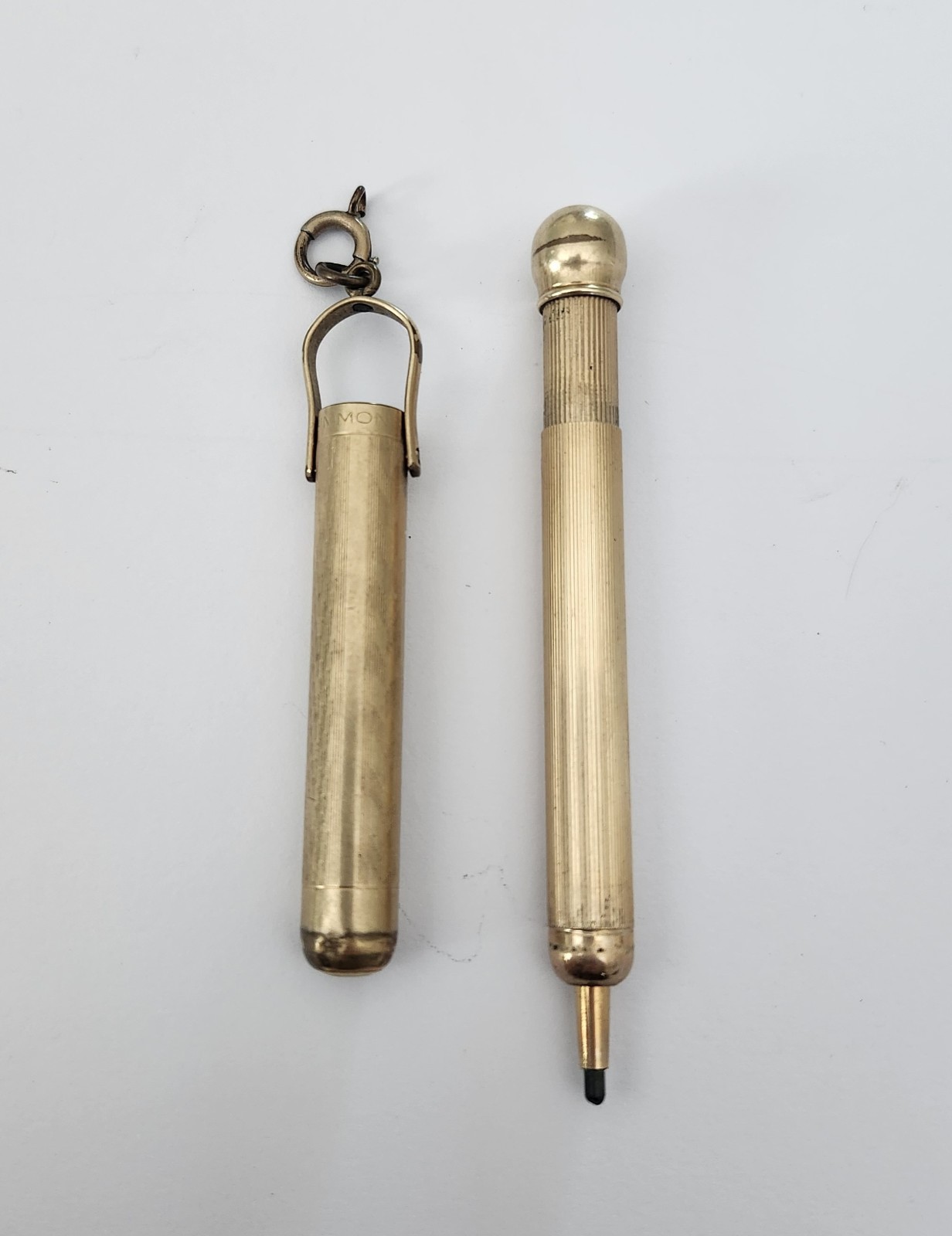 Vintage Simmons Gold-Plated Mechanical Pencil Mini Pocket Size Keychain