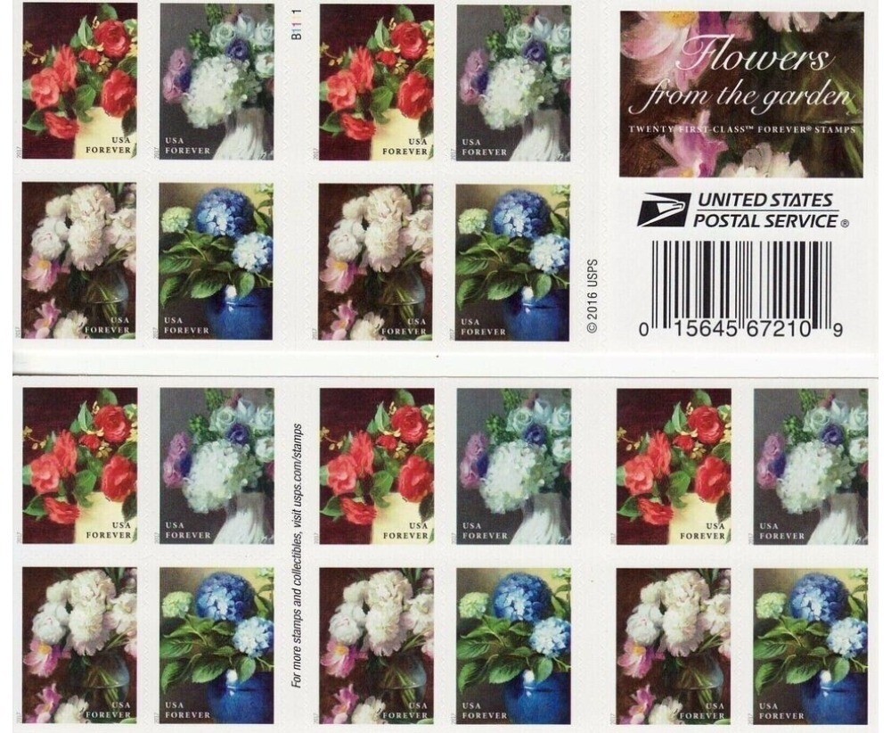2016 Flowers From Garden,5 Booklets 100 Pcs MNH Self-Adhesive Unused