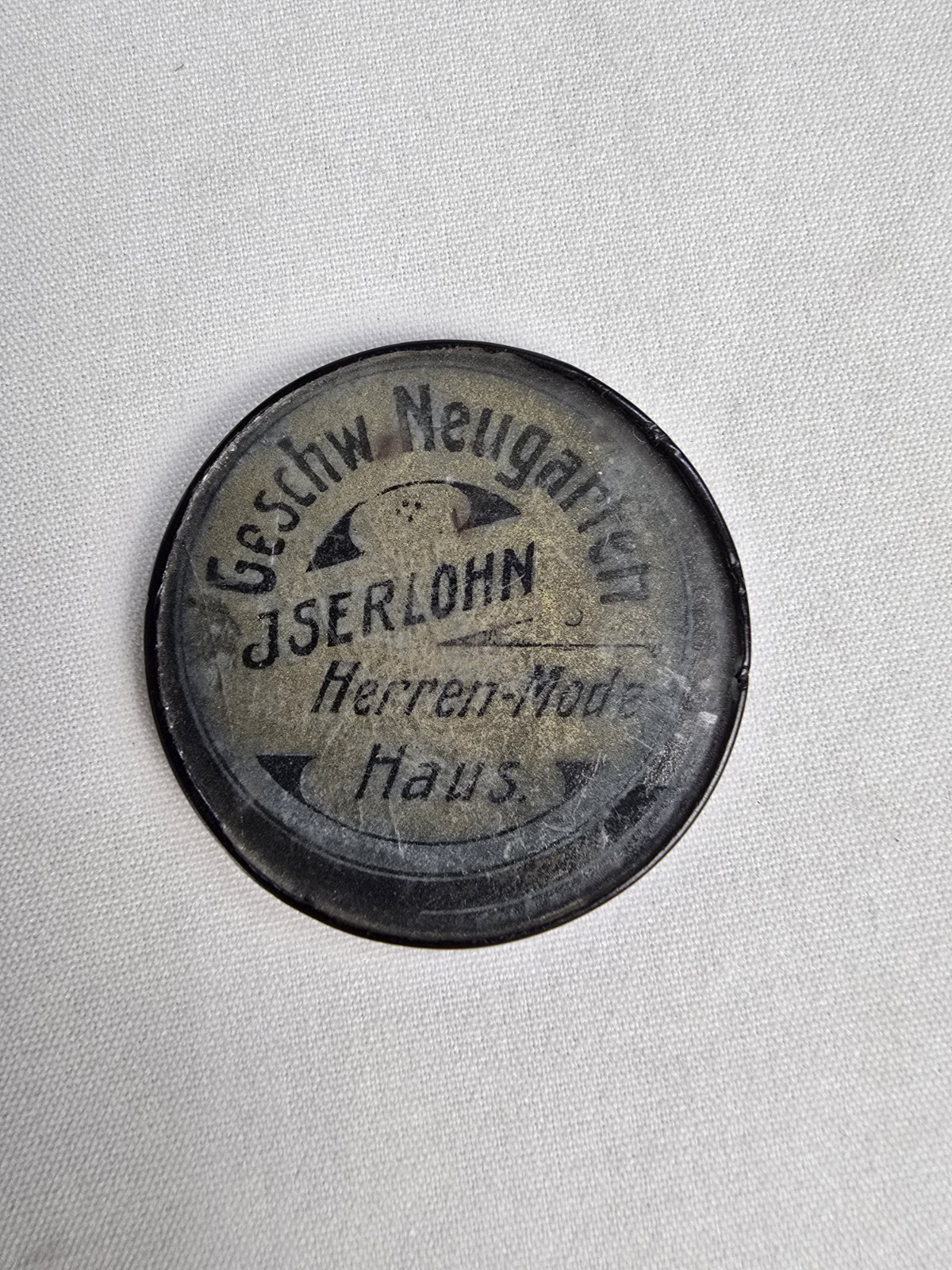 Antique German Advertising Pocket Mirror Neugarten Bros. Clothing Store c1900's