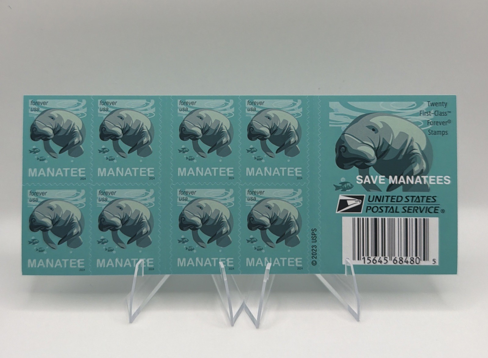 2024 USPS Forever Stamp Manatees Sheet of 20 Collectible Stamps