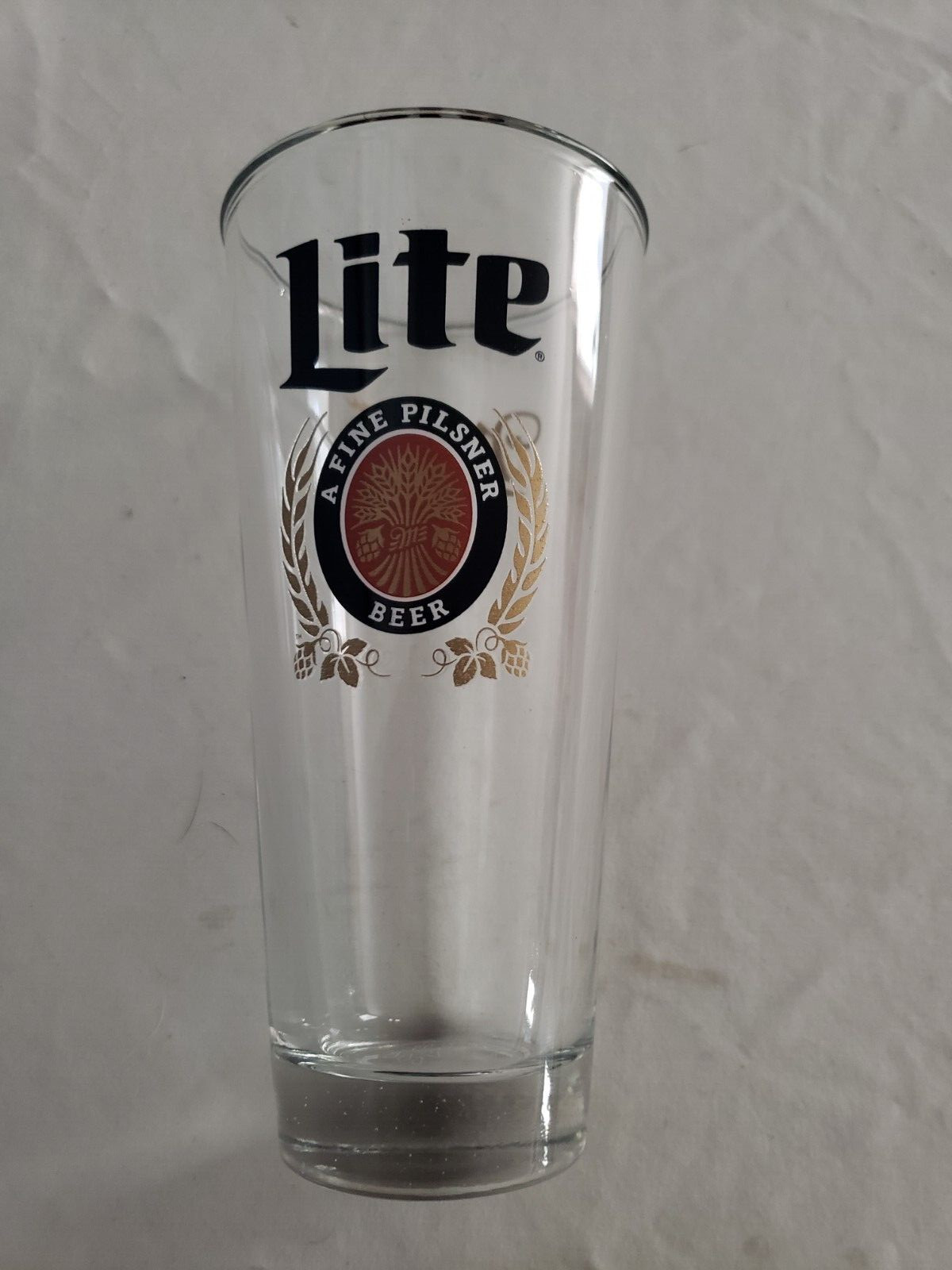 Miller Lite A FINE PILSNER BEER TALL PINT GLASS NEW 7\