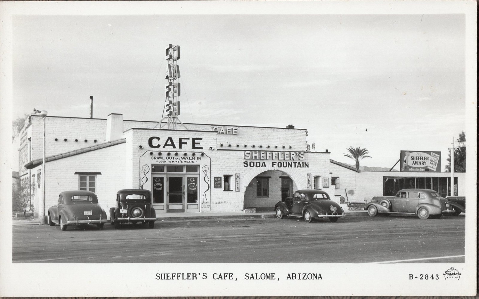 Sheffler\'s Cafe Salome Arizona Vintage Real Photo Postcard