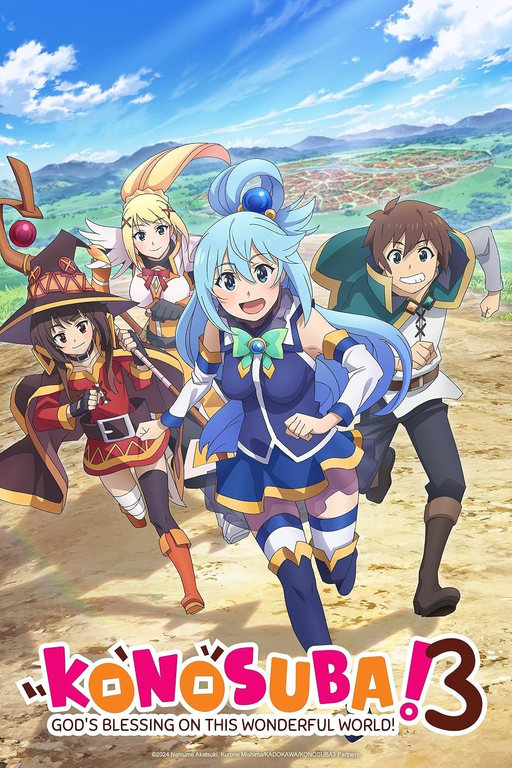KonoSuba Season 2 Framed Poster – Aqua Megumin Darkness Kazuma Anime Art Print