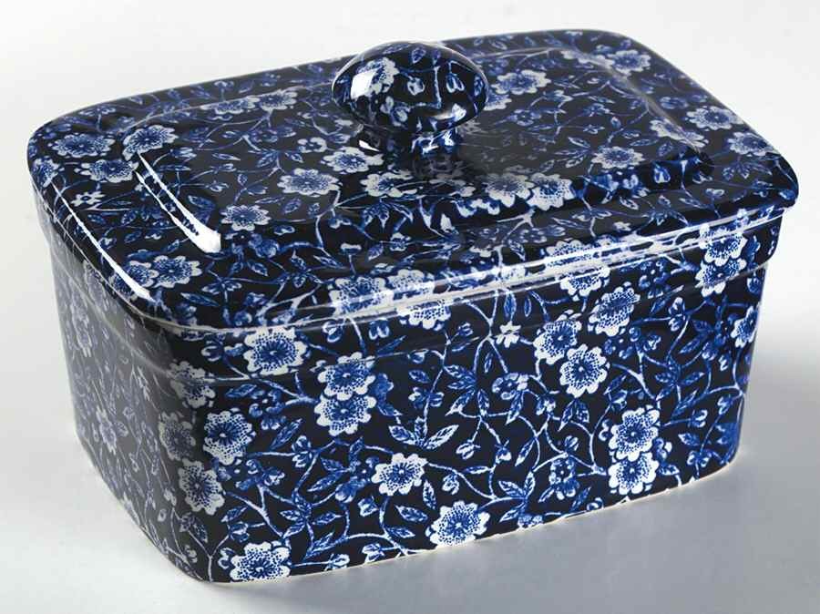Staffordshire Calico Blue  Butter Box 3786629