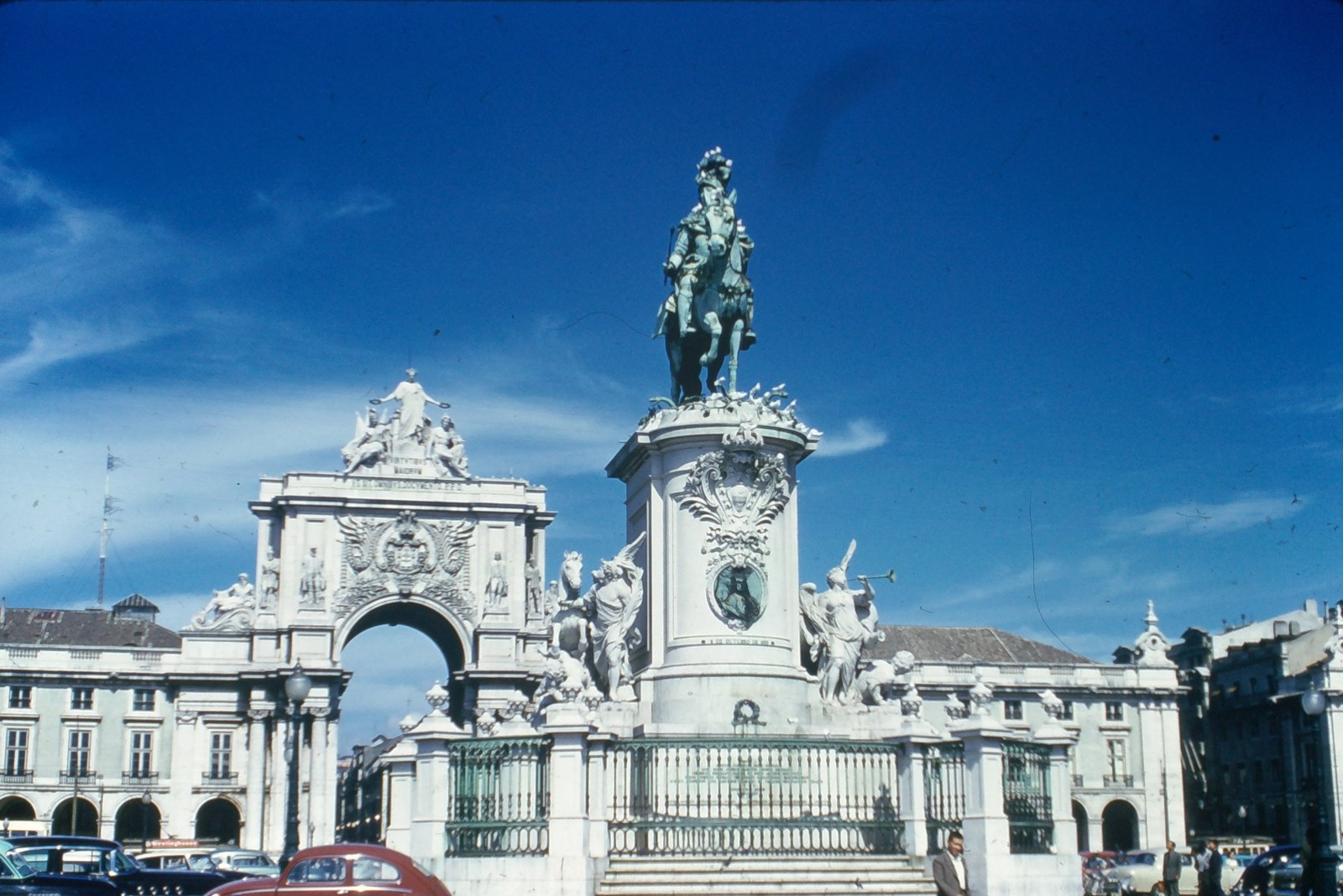 c1950\'s Kodachrome 35mm Slide Lisbon Portugal Praça do Comércio Rua Augusta Arch c1950\'s Kodachrome 35mm Slide Lisbon Portugal Praça do Comércio Rua Augusta Arch