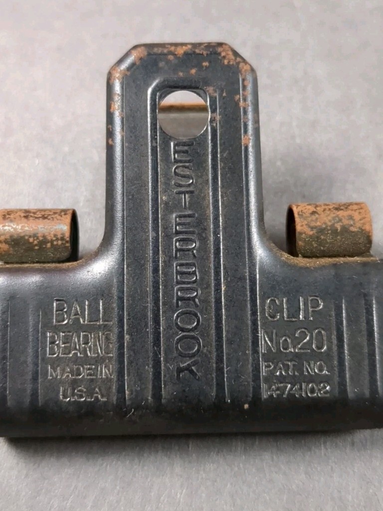 Esterbrook Ball Bearing Clip No 20 Metal Paper Clamp Vintage Advertising USA