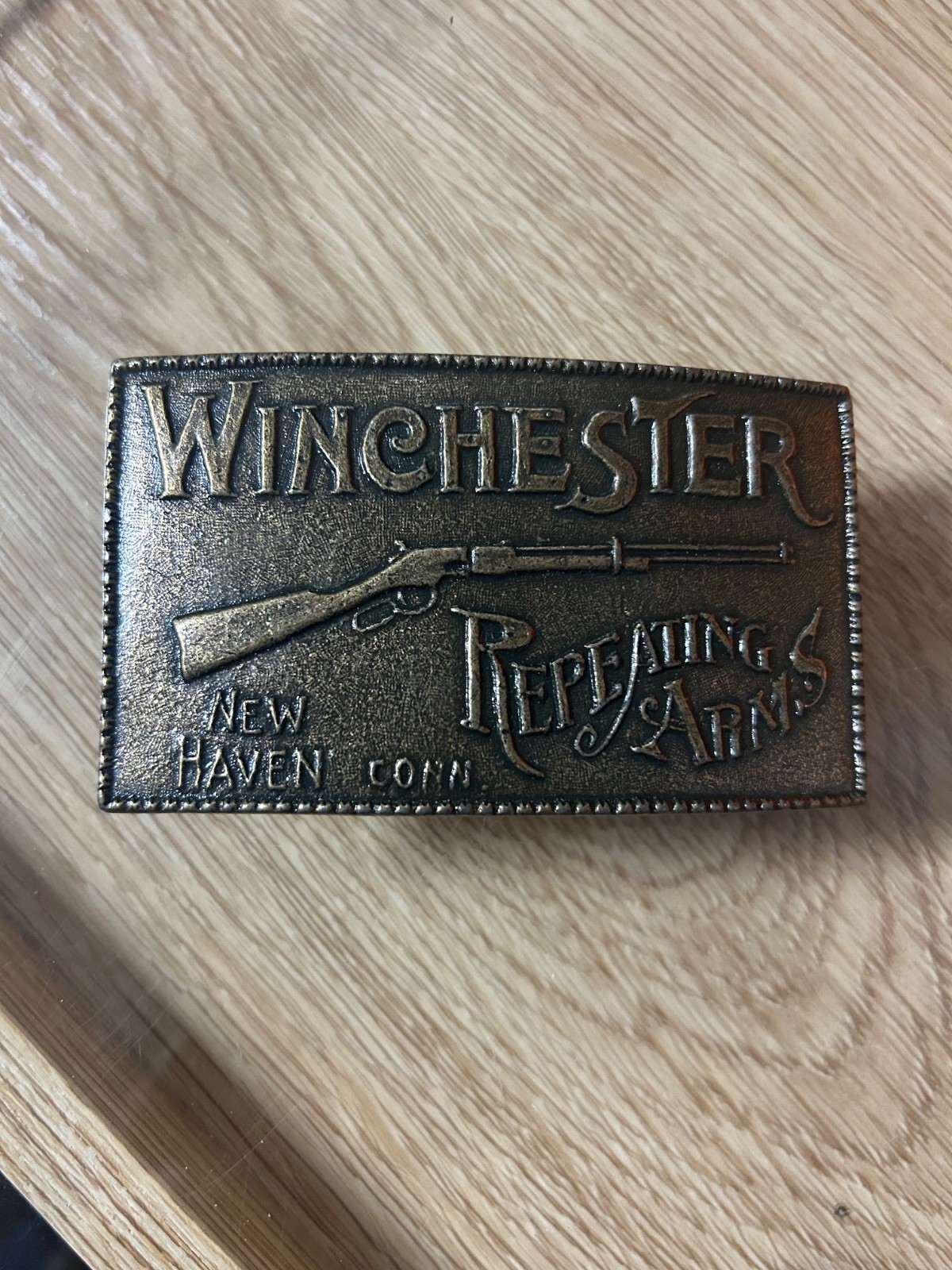 Vintage 1970s Winchester Repeating Arms Belt Buckle