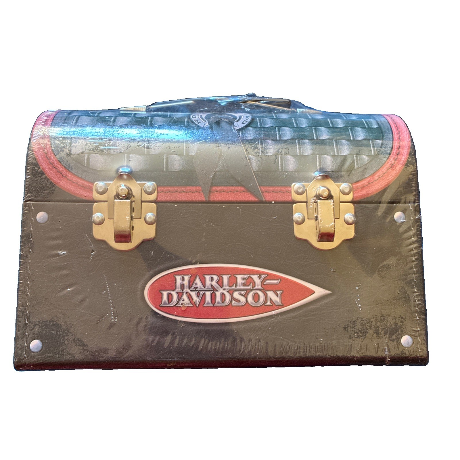 Vtg 1999 Harley Davidson SEALED Lunch Box Saddlebag Biker Collectable Tin LOOK