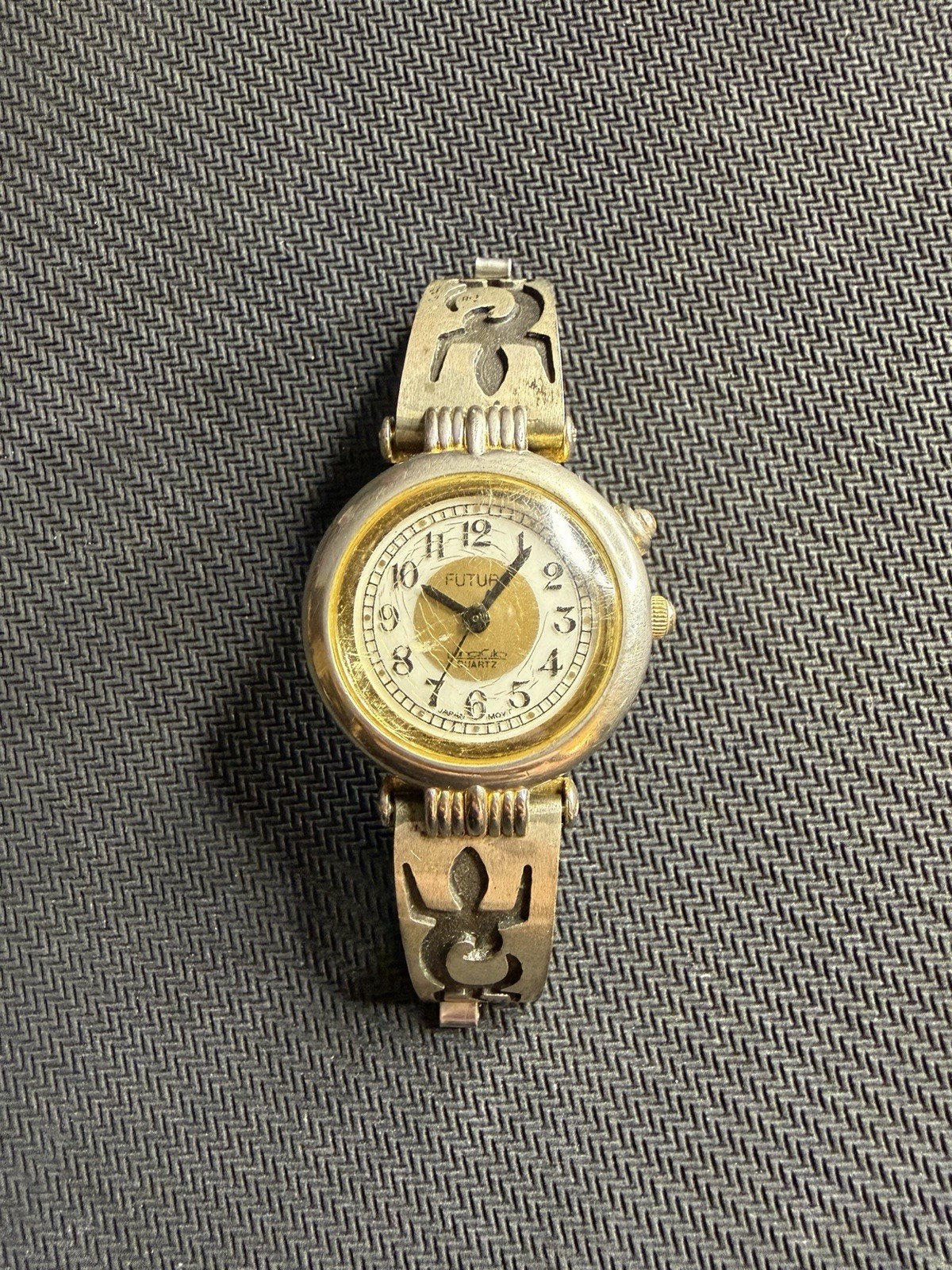 Vtg Native American Hopi Zuni Overlay Sterling Silver Women’s Watch Ends Tips
