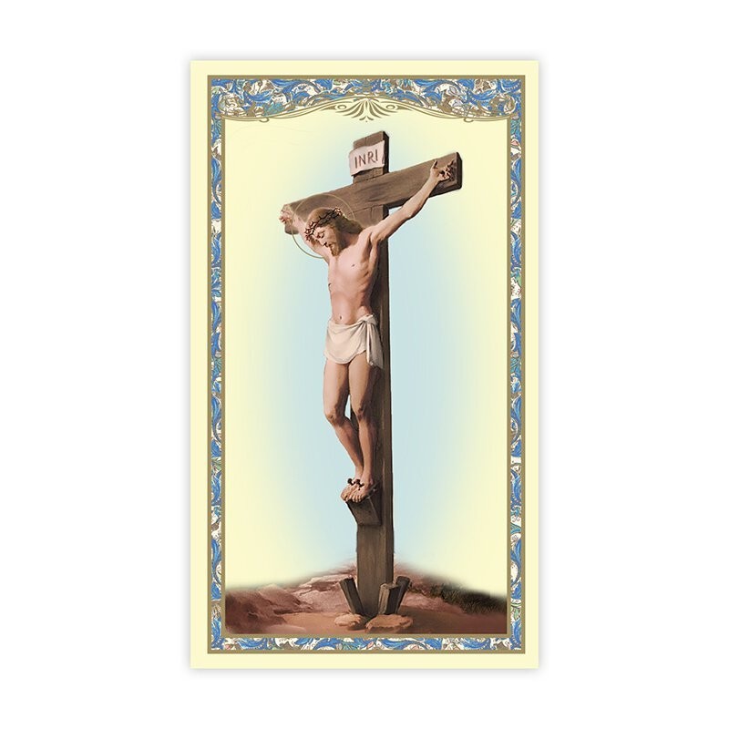 Stations of the Cross Crucifixion Holy Card- Laminated