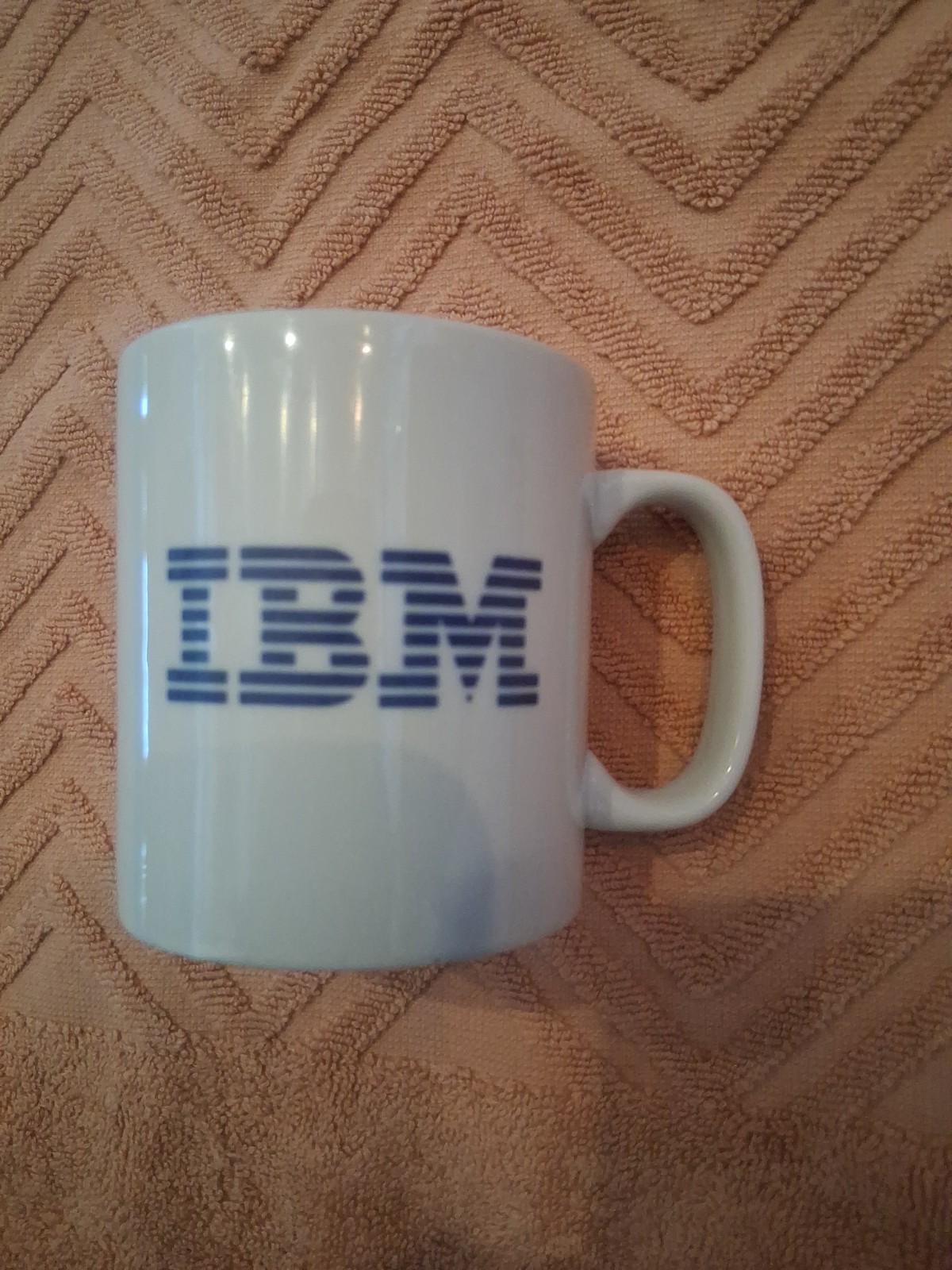 Vintage IBM Ceramic Coffee Mug White And Blue Classic Logo, Excellent Pre-owned. Vintage IBM Ceramic Coffee Mug White And Blue Classic Logo, Excellent Pre-owned.
