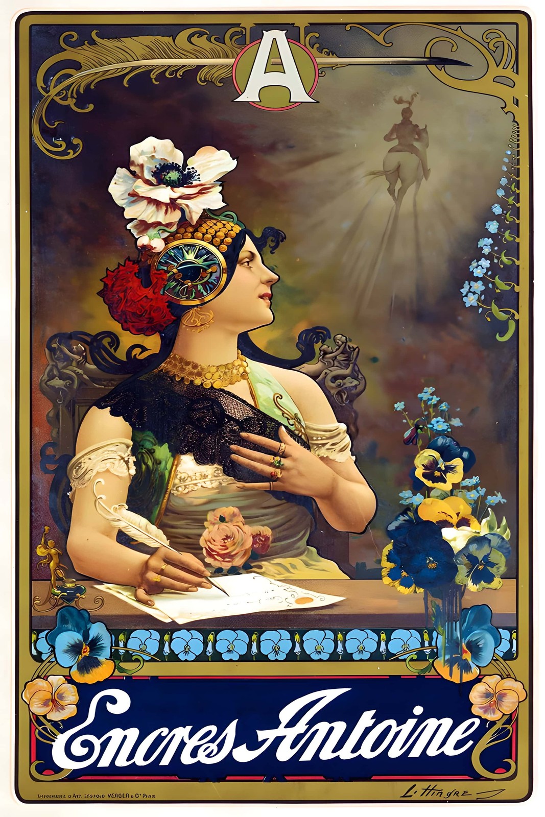 Encre Antoine (1890s) Vintage Poster - 24x36” Hi-Res💎 Print - 200 GSM Paper🗞️