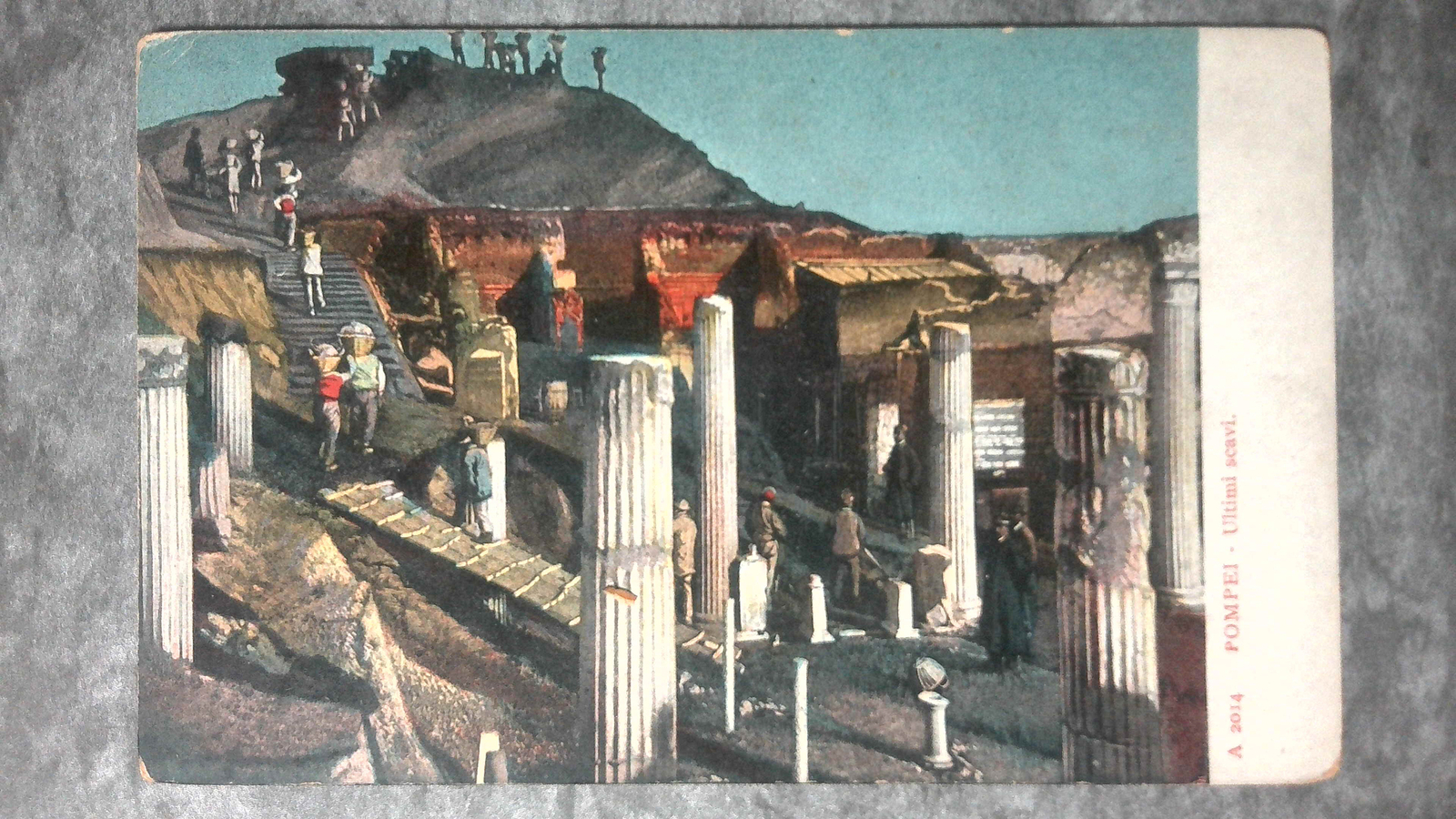 Antique c1920 Postcard Pompei Latest Excavations Ancient Roman Ruins Italy