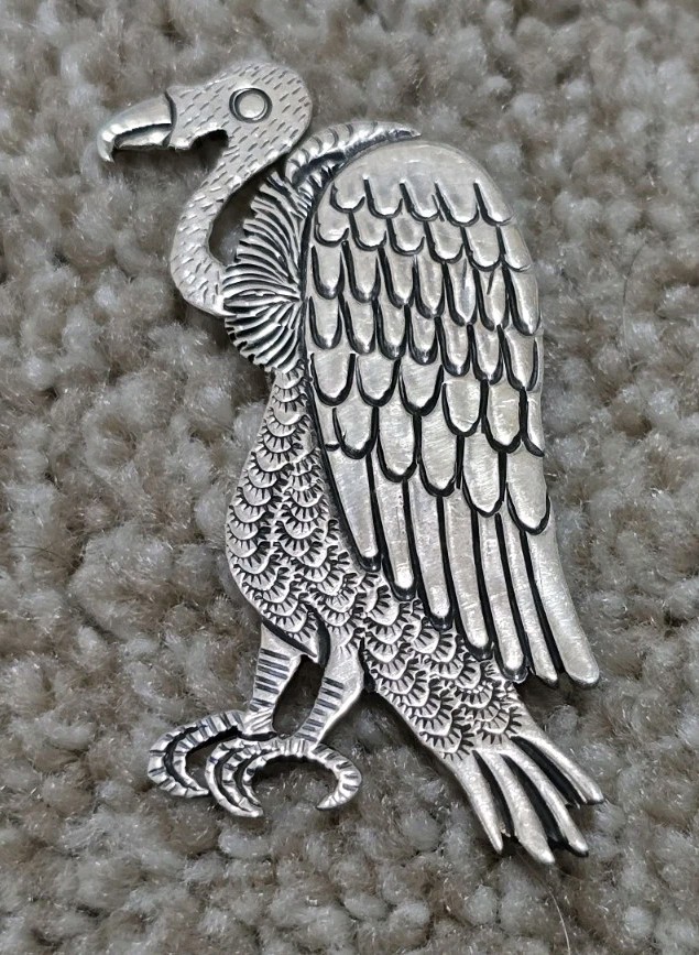 Vintage Clarence Lee Russell Lee Rare Sterling Silver Turkey Vulture Navajo Pin Vintage Clarence Lee Russell Lee Rare Sterling Silver Turkey Vulture Navajo Pin