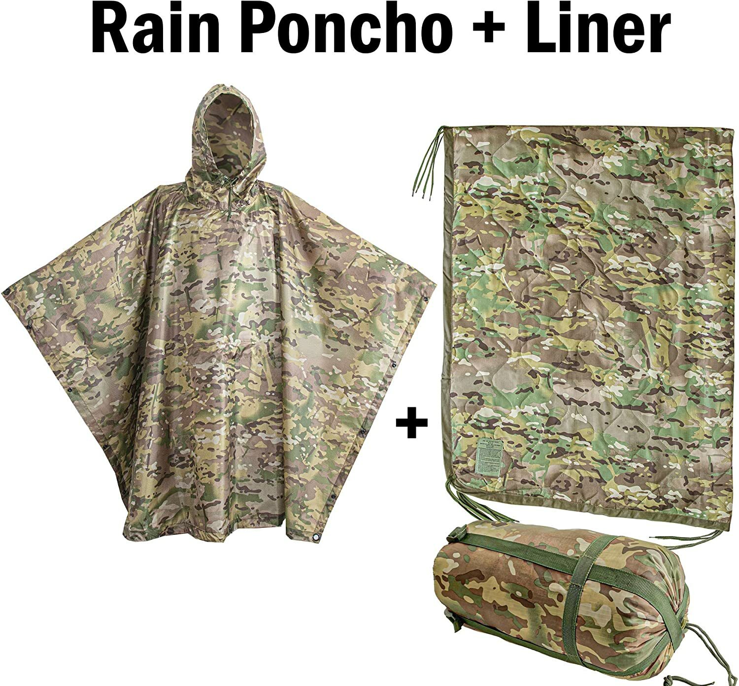 USGI Industries -Rain Poncho and Poncho Liner Bundle. (OCP / Multicam) USGI Industries -Rain Poncho and Poncho Liner Bundle. (OCP / Multicam)