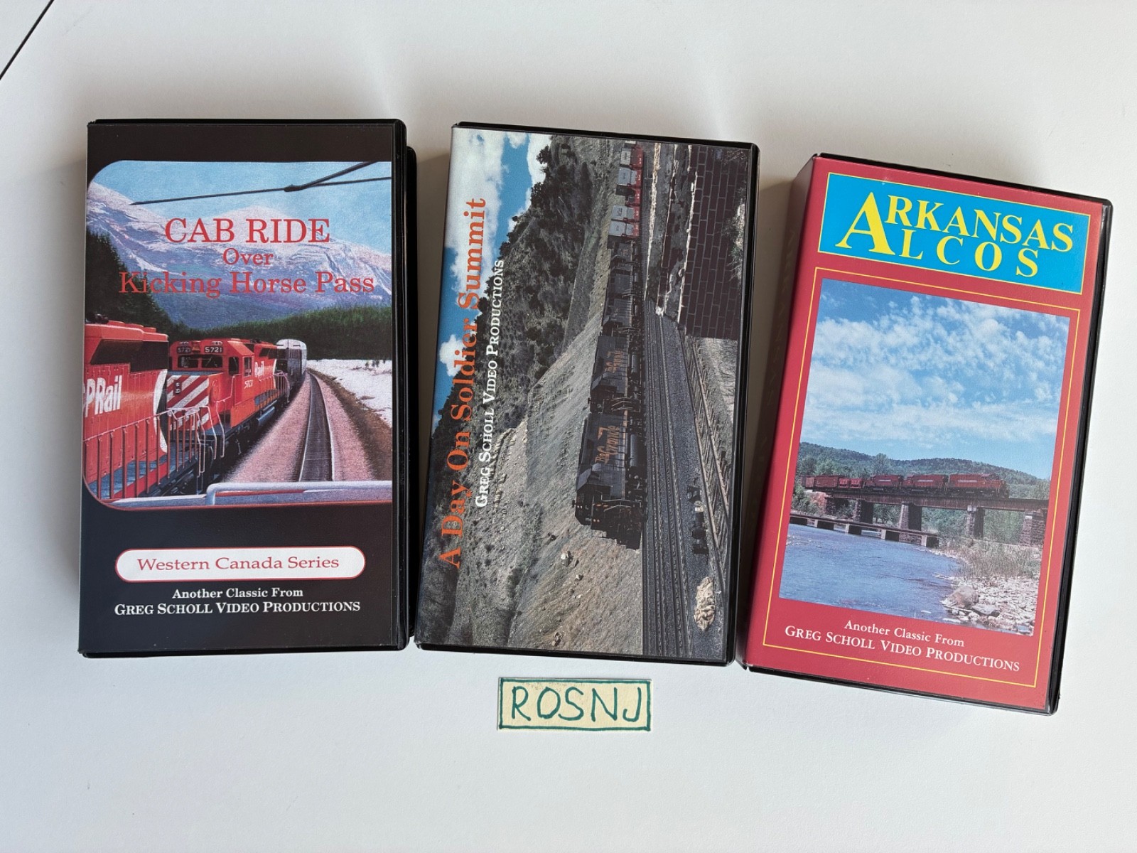 Lot of 3 Greg Scholl Railroad VHS CP Rail, Soldier Summit, Alcos Tested/Rewound