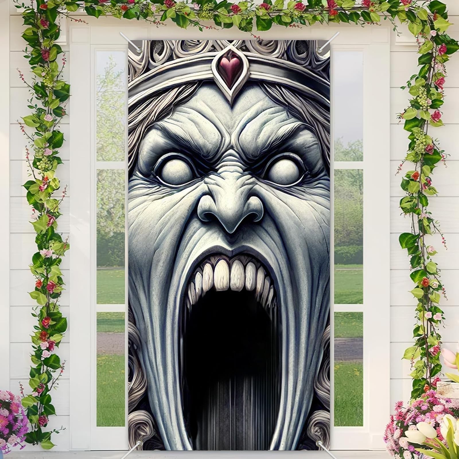BlissYard Halloween Door Banner Seasonal 35x71 Inch Polyester