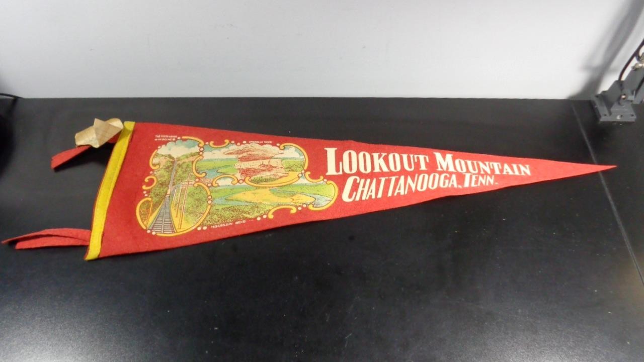 1941 LOOKOUT MOUNTAIN CHATTANOOGA TENN. TN. SOUV 3 SCENE FELT PENNANT 30\