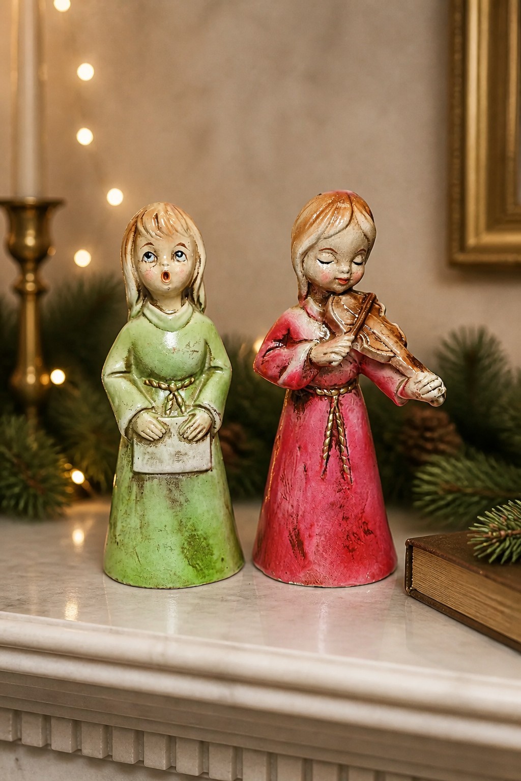 Vintage Ardco Choir Angel Figurines Paper Mache Composition - Japan 1960's