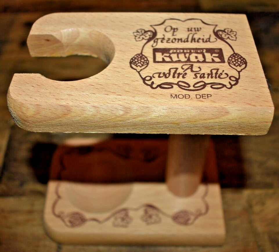 Pauwel Kwak Beer Wooden Beer Glass Stand Man Cave Bar Dorm Beer Collectors Mint