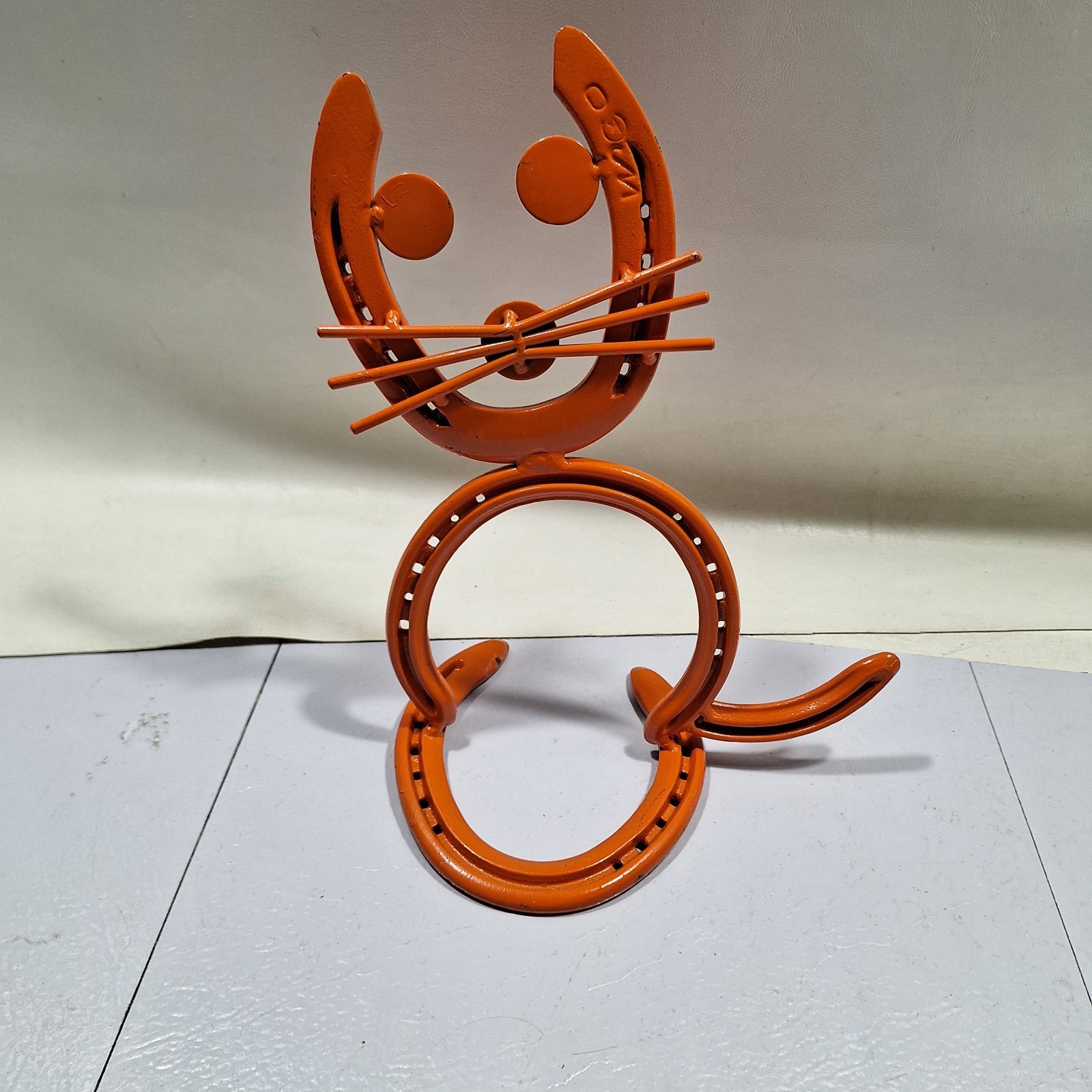 Horseshoe Cat, Kitten, Orange Cat Figurine, Recycled Metal Art Handmade Horseshoe Cat, Kitten, Orange Cat Figurine, Recycled Metal Art Handmade