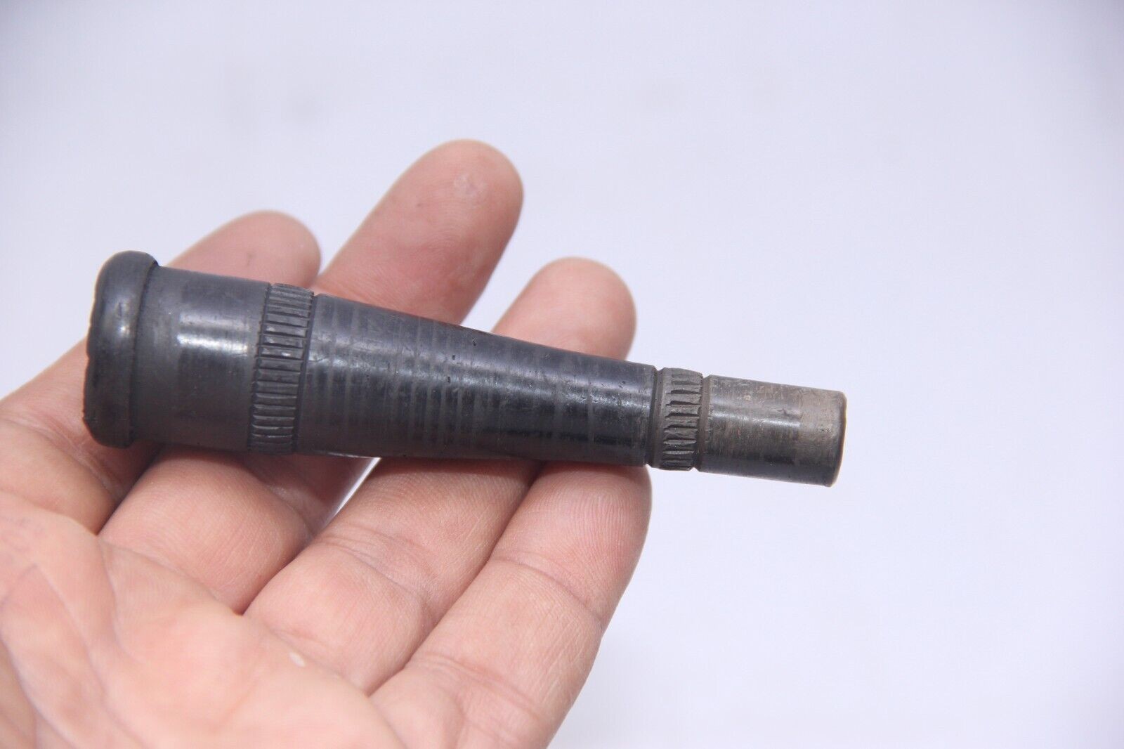 Vintage Indian Handcrafted Black Billiard Metallic Clay Pipe