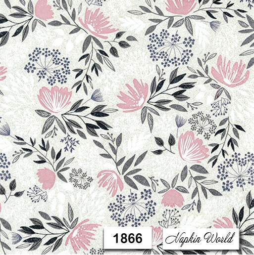 (1866) TWO Individual Paper LUNCHEON Decoupage Napkins - FLORAL PATTERN FLOWERS (1866) TWO Individual Paper LUNCHEON Decoupage Napkins - FLORAL PATTERN FLOWERS