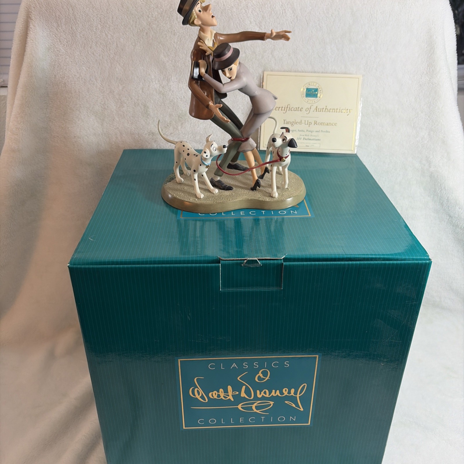 WDCC Disney 101 Dalmatians Tangled-Up Romance LE 514/1000 Box COA Rare