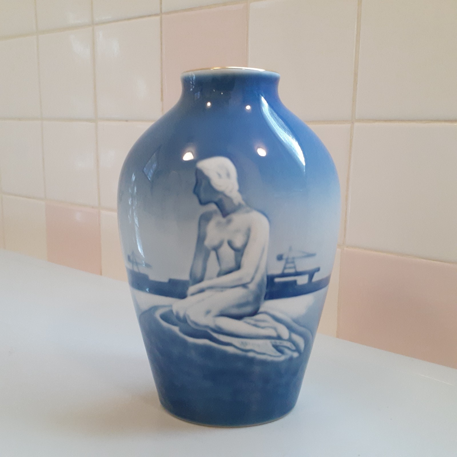 B&G Denmark Copenhagen Porcelain Vase THE LITTLE MERMAID COPENHAGEN 7\