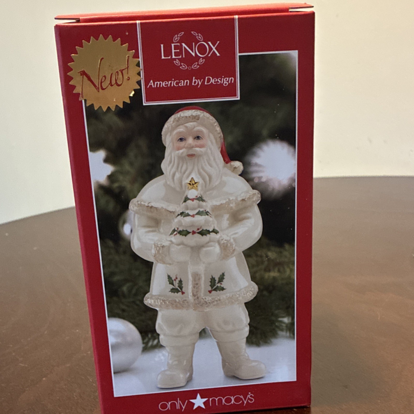 Lenox Santa Claus Christmas Figurine, Joyful Holiday, Ceramic, 2016, 7.25in