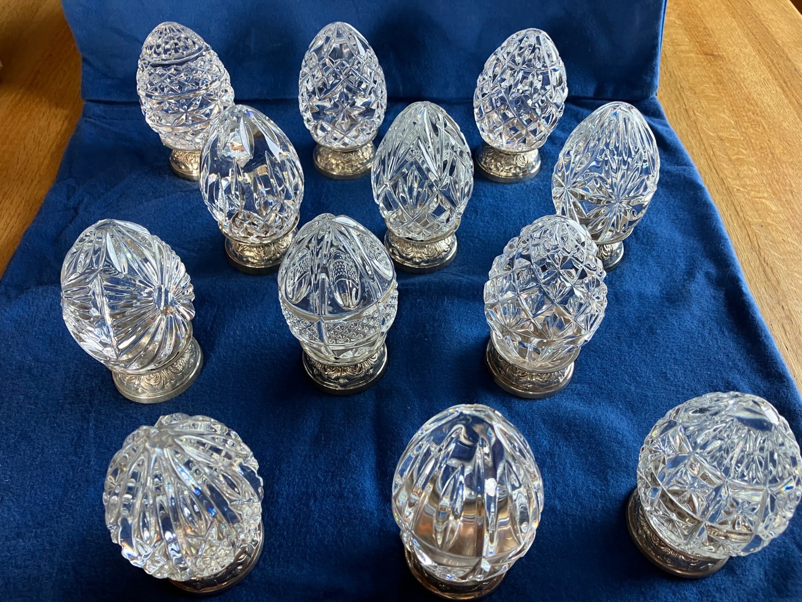 Waterford Crystal Annual Egg Collection - Years 1990-2001 - 12 Eggs with bases