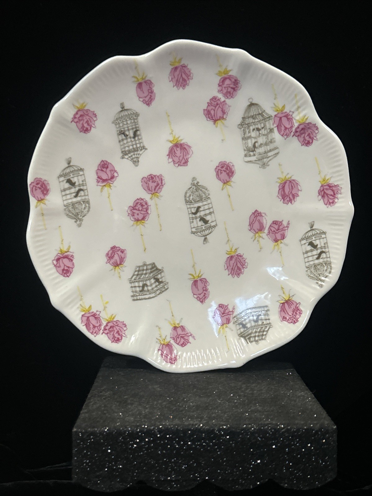 Rare Anthropologie Rose & Bird Cage 9\