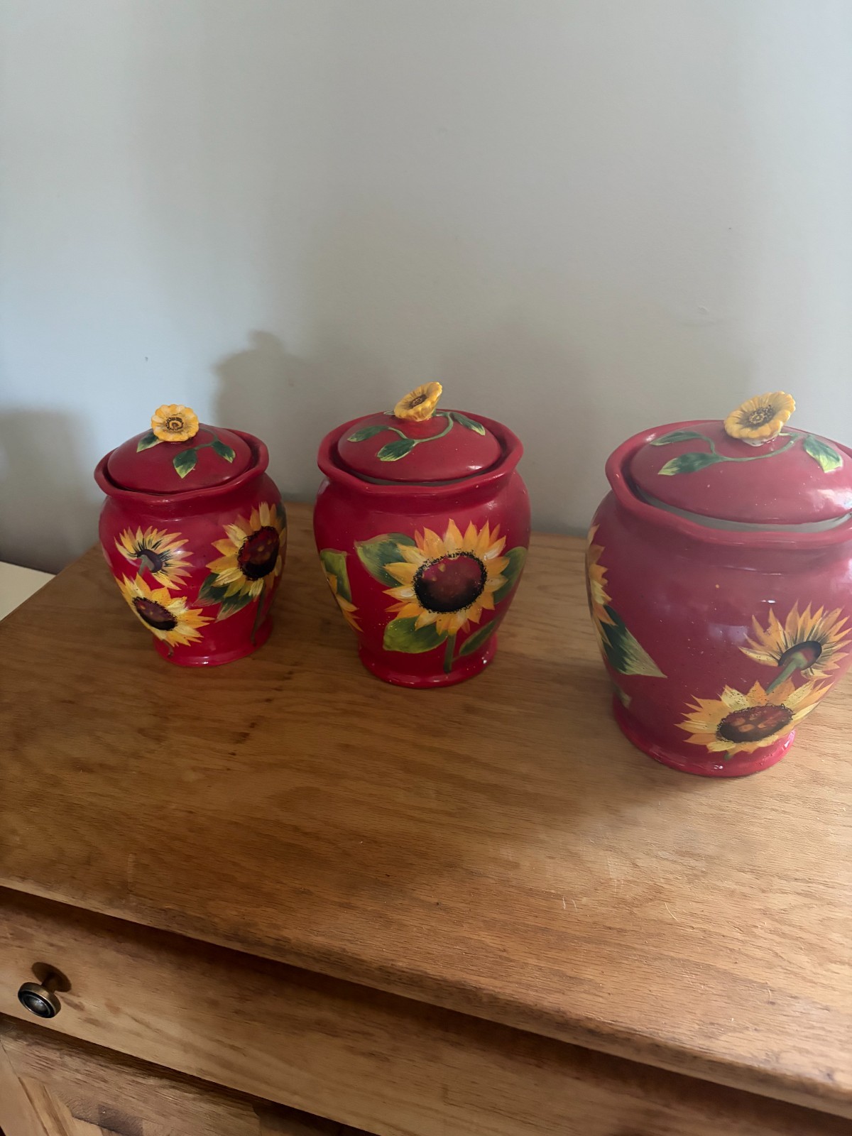 Julie Ueland Sunflower Canister Set 3 piece