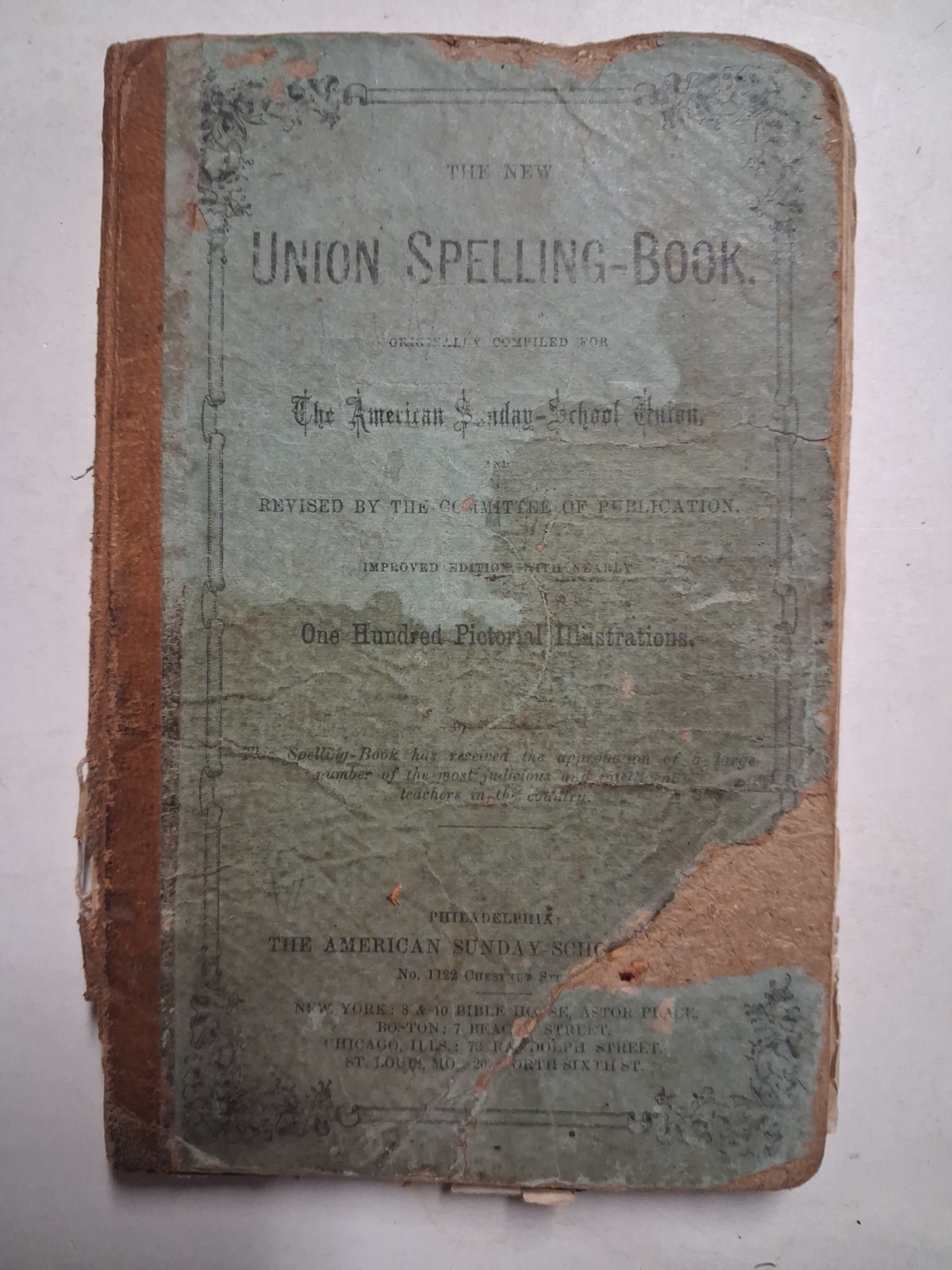 1874 THE UNION SPELLING BOOK Victorian CHILDREN'S Illustrtaed