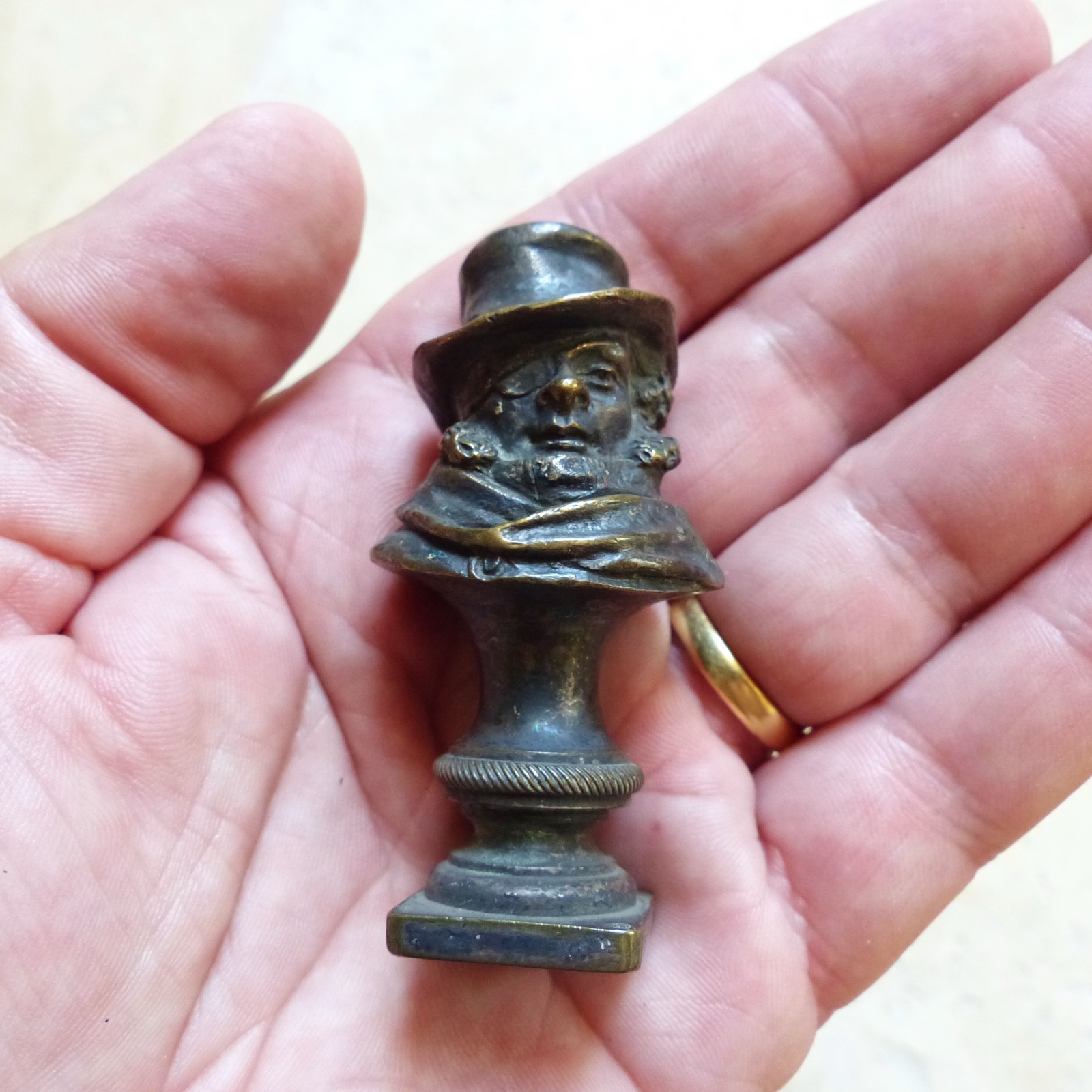 RARE & SUPERB ANTIQUE LATE 19th CENTURY BRONZE WAX SEAL STAMP 1880's