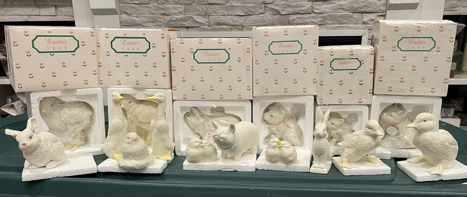 HUGE Lot Of 16 Vintage Department 56 EASTER Duck Cat Pig Chick Rabbit HUGE Lot Of 16 Vintage Department 56 EASTER Duck Cat Pig Chick Rabbit