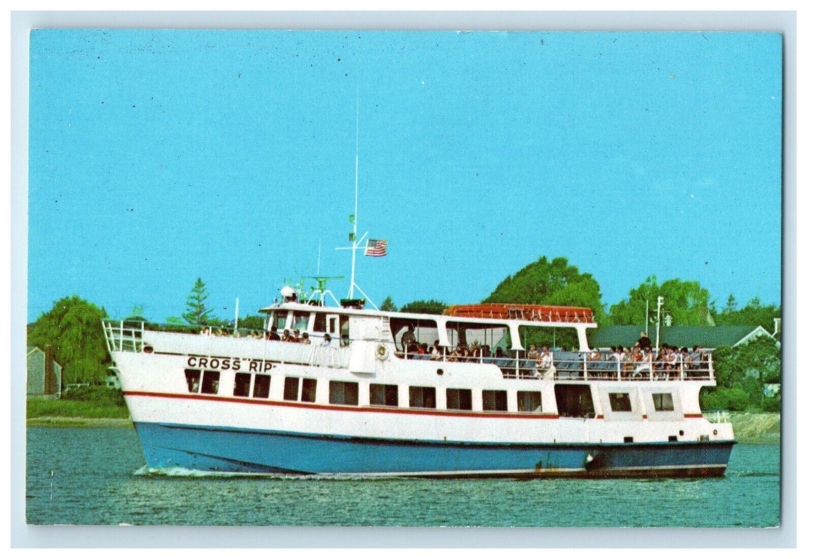 c1950's M/V Cross RIP HY-Line Hyannis Massachusetts MA Ship Boat Postcard