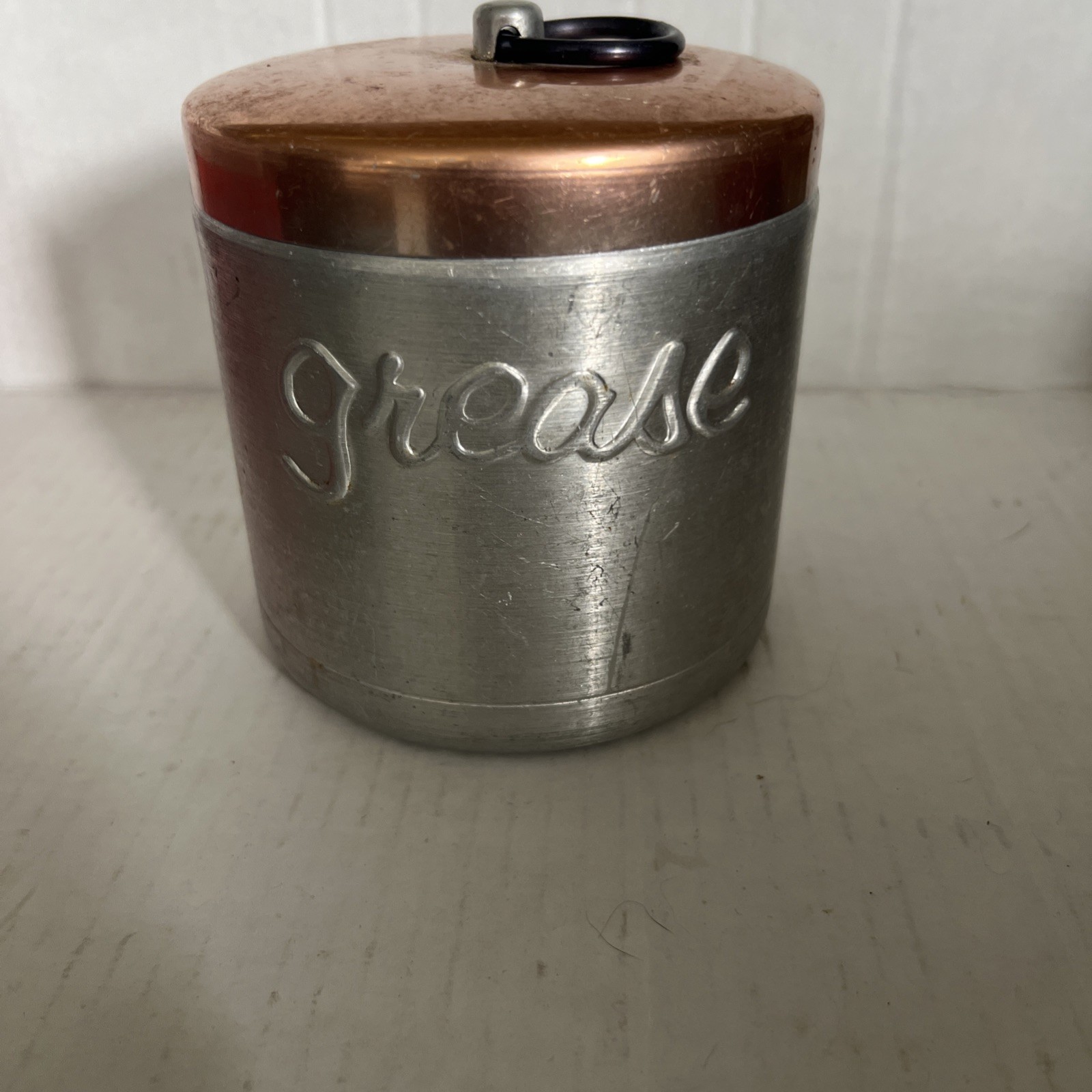 Vintage 3 Piece Aluminum Grease Canister Strainer And Lid 5 1/2\