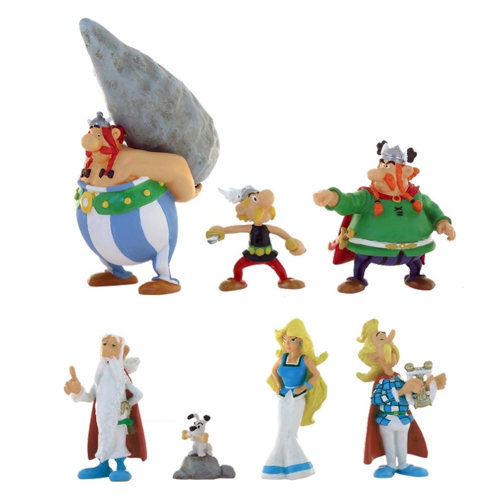 Tube Series of 7 Plastoy Asterix and Obelix The Village Figures (70385)