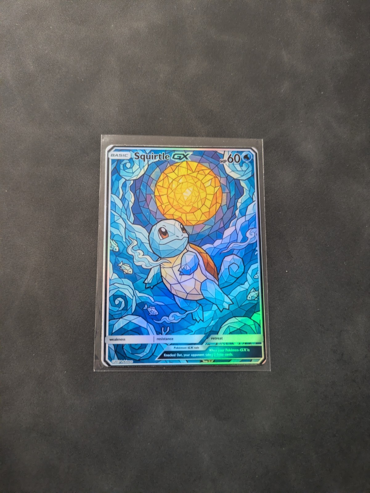 Stained Glass Style Squirtle Holographic Display Card