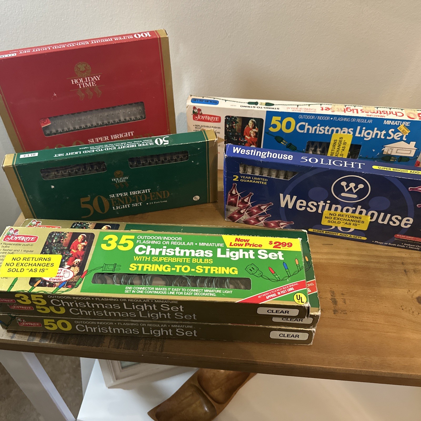 Vintage Christmas Light Lot 7 Boxes Westinghouse Joybrite Holiday Time